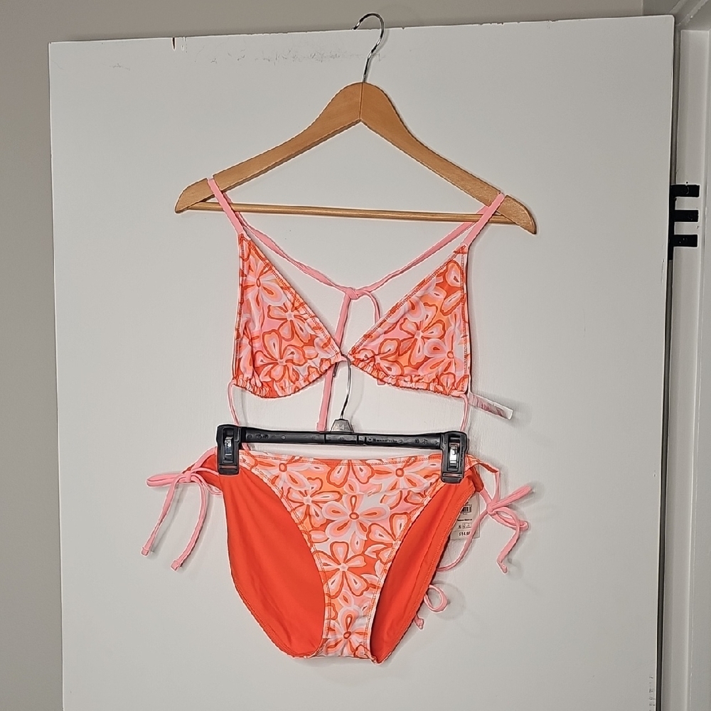 No Boundaries Orange and Pink Bikini Set